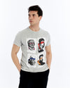 Stone WashedFour Masters CharactersPrintedMen's T-shirt