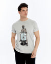 Stone Washed Effect VINTAGE SKULL VESPA Printed CottonT-shirt
