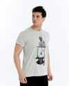 Stone Washed Effect VINTAGE SKULL VESPA Printed CottonT-shirt