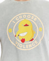 Stone Washed I CHOOSE VIOLENCE CHICK Printed CottonT-shirt