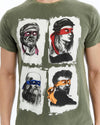 Stone WashedFour Masters CharactersPrintedMen's T-shirt