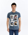 Stone WashedFour Masters CharactersPrintedMen's T-shirt