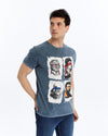 Stone WashedFour Masters CharactersPrintedMen's T-shirt
