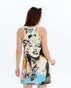 STONE WASHED MARYILN ART PRINT WOMEN LONG LINE VEST