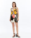 STONE WASHEDFACE & GUM PRINT WOMEN LONG LINE VEST