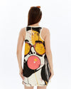 STONE WASHEDFACE & GUM PRINT WOMEN LONG LINE VEST