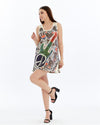 STONE WASHEDPEACE & GUITAR PRINT WOMEN LONG LINE VEST