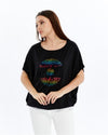 Sparkly AS ABOVE AS BELOWEmboirderyBallon Cut Women Cotton T-Shirt