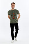 Stone Washed QUESTION OF BALANCE Printed CottonT-shirt