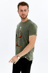 Stone Washed QUESTION OF BALANCE Printed CottonT-shirt