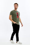 Stone WashedNINJA CAT SAMURAI Printed CottonT-shirt