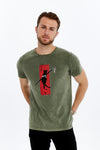 Stone WashedNINJA CAT SAMURAI Printed CottonT-shirt