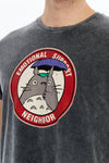 Stone Washed TOTORO EMOTIONAL SUPPORTPrinted CottonT-shirt