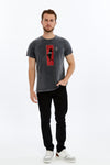 Stone WashedNINJA CAT SAMURAI Printed CottonT-shirt