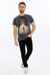 Stone WashedADVENTUREPrinted CottonT-shirt