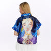 Peaceful Face Printed Baggy Cropped Shirt