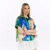 Women Baggy Cropped Printed Half Sleeve Shirt