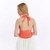 Stone Washed Backless Tie Back Crop Top