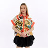 Orange Jungle Colored Printed Baggy Cropped Shirt