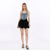 Stone Washed Backless Tie Back Crop Top