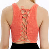 Stone washed Lace Tie Up Crop Top