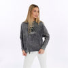Ballon Cut Zip Front IT'SFINEEVEREYTHINGIS FINE Print Women Sweatshirt