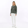 Ballon Cut Zip Front IT'SFINEEVEREYTHINGIS FINE Print Women Sweatshirt