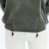 Ballon Cut Zip Front IT'SFINEEVEREYTHINGIS FINE Print Women Sweatshirt