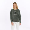 Ballon Cut Zip Front IT'SFINEEVEREYTHINGIS FINE Print Women Sweatshirt
