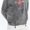 Ballon Cut Zip Front MONKEY THINKINGPrint Women Sweatshirt