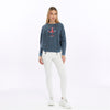 Ballon Cut Zip Front MONKEY THINKINGPrint Women Sweatshirt