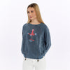 Ballon Cut Zip Front MONKEY THINKINGPrint Women Sweatshirt