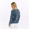 Ballon Cut Zip Front MONKEY THINKINGPrint Women Sweatshirt