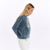 Ballon Cut Zip Front BLOSSOM SKULLPrint Women Sweatshirt
