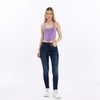 Stone washed Lace Tie Up Crop Top