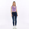 Stone Washed Backless Tie Back Crop Top