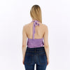 Stone Washed Backless Tie Back Crop Top