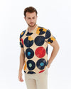 RETRO VINYL Patterned Print Men's Regular Shirt