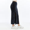 Stone Washed Cotton Plain SplitMaxi Skirt