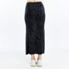 Stone Washed Cotton Plain SplitMaxi Skirt