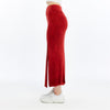Stone Washed Cotton Plain SplitMaxi Skirt