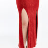 Stone Washed Cotton Plain SplitMaxi Skirt