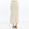 Stone Washed Cotton Plain SplitMaxi Skirt