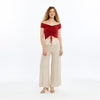 High Waisted Flare Leg Soft Cotton Trouser