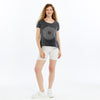 Stone WashedPI Number Print Scoop Neck Women's T-Shirt