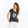 Stone Washed Woodstock Peace Love Music Print Women's Top