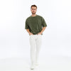 Acid Washed Relaxed Baggy HeavweightRivitedCottonT-shirt