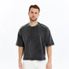 Acid Washed Relaxed Baggy HeavweightPlainCottonT-shirt