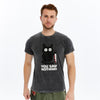 Stone Washed Effect YOU SAW NOTHING CATPrinted CottonT-shirt