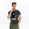 Stone Washed Effect YOU SAW NOTHING CATPrinted CottonT-shirt